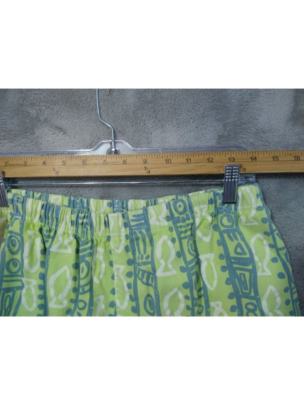 iCantoo Pants Womens XL Green Striped Cotton High Rise Crop Vintage Made in USA - Picture 3 of 9